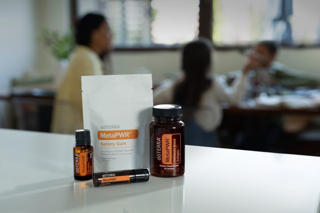 Creating a Modern Affiliate Marketing Website in Health A selection of essential oil products displayed indoors, focused on wellness.