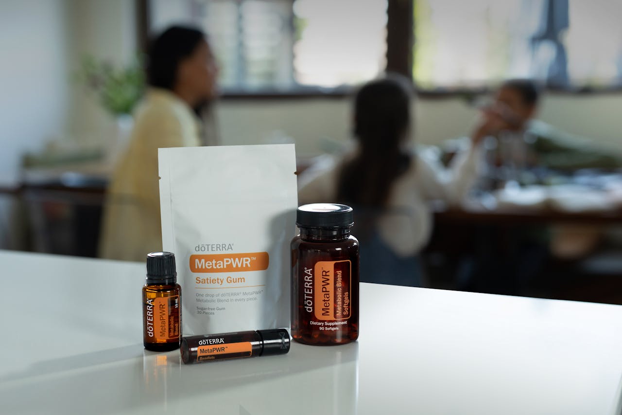 Creating a Modern Affiliate Marketing Website in Health A selection of essential oil products displayed indoors, focused on wellness.